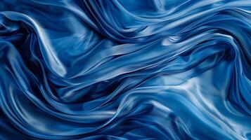 AI generated Luxurious Blue Satin Fabric Texture Background photo