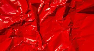 Red Crinkled Paper Texture with Copy Space photo