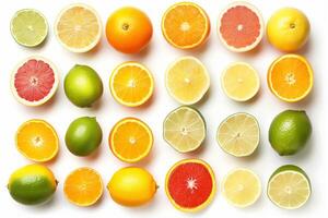 AI generated Fresh Citrus Fruits Assortment   Healthy Lifestyle Concept photo
