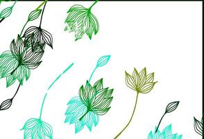 Light Green, Yellow vector doodle background.