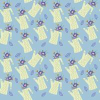 Seamless pattern with watering can and flowers. For textiles, packaging, wallpaper. vector