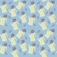 Seamless pattern with watering can and flowers. For textiles, packaging, wallpaper. vector