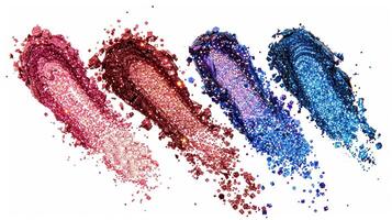 AI generated Beauty product and cosmetics texture, makeup shimmer glitter, blush eyeshadow powder as abstract luxury cosmetic background photo