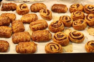 Bread and bakery products are sold in a store in Israel. photo