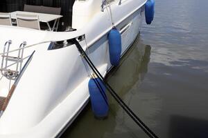 Berth for mooring boats and yachts in the port of Tel Aviv photo