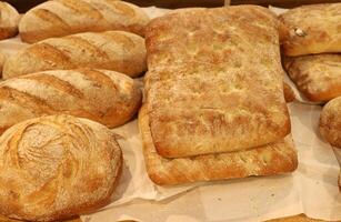 Bread and bakery products are sold in a store in Israel. photo