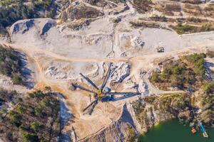 Aerial view to the open mine photo