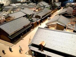 OSAKA, JAPAN , 2016 - model of Ancient village during the Age of Osaka. Introduce llfestyles of Osaka during Meiji, Taisho and Showa periods in The Osaka Museum of History. photo
