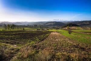 Tatra mountains in rural scene, Poland photo