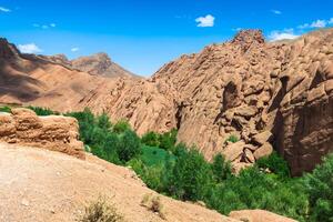 Red rock limestone fingers in Dades Gorgem Morocco, Africa photo