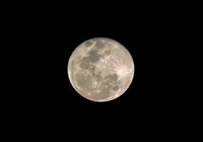 Full moon on night time clear sky. photo