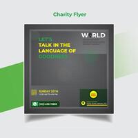 Charity Flyer Template Social Media design vector