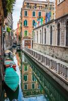 Beautiful view on the Venice city in Italy with canal photo