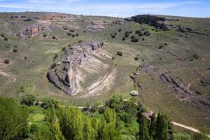 Duraton canyon and Sepulveda. Segovia. Castilla Leon. Spain. Europe. photo