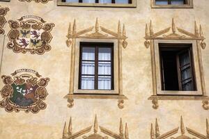 Traditional window of typical old Venice building photo