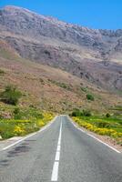 Morocco, High Atlas Mountains, Agricultural land on the fertile foothills near Ansi. photo