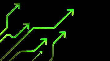 Glowing looping icon investment graph neon effect, black background video