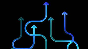 gloeiend looping icoon investering diagram neon effect, zwart achtergrond video