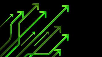 brilhando looping ícone investimento gráfico néon efeito, Preto fundo video