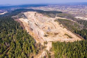 Aerial view to the open mine photo