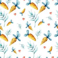 cute easter carrot seamless pattern design for background vector