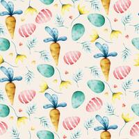 cute easter carrot seamless pattern design for background vector