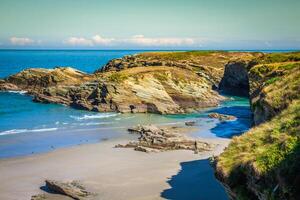 Beach of Las Catedrales or As Catedrais, Ribadeo, Galicia, Spain photo