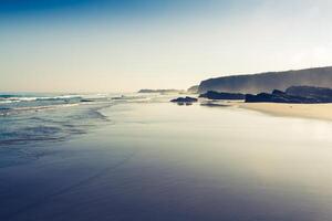 Las Catedrales beach in Galicia, Spain. Paradise beach in Ribadeo, Spain photo