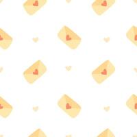 Seamless pattern with love letters and hearts. Vector design