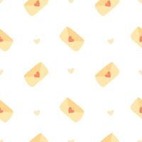 Seamless pattern with love letters and hearts. Vector design