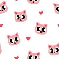 Cute cartoon cat pattern vector