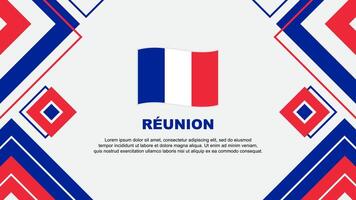 Reunion Flag Abstract Background Design Template. Reunion Independence Day Banner Wallpaper Vector Illustration. Reunion Background