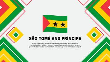 Sao Tome And Principe Flag Abstract Background Design Template. Sao Tome And Principe Independence Day Banner Wallpaper Vector Illustration. Background