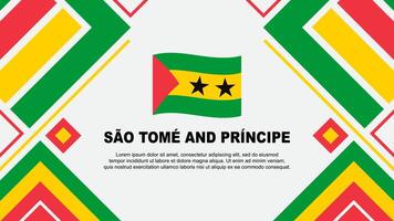 Sao Tome And Principe Flag Abstract Background Design Template. Sao Tome And Principe Independence Day Banner Wallpaper Vector Illustration. Flag