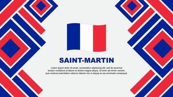 Saint Martin Flag Abstract Background Design Template. Saint Martin Independence Day Banner Wallpaper Vector Illustration