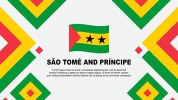 Sao Tome And Principe Flag Abstract Background Design Template. Sao Tome And Principe Independence Day Banner Wallpaper Vector Illustration. Template