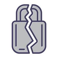 Brocken Padlock Vector Icon