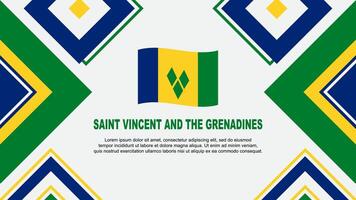 Saint Vincent And The Grenadines Flag Abstract Background Design Template. Saint Vincent And The Grenadines Independence Day Banner Wallpaper Vector Illustration. Template