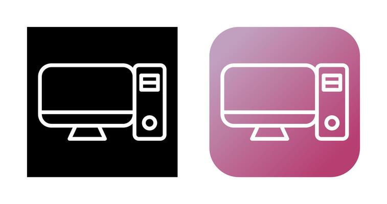 Desktop Computer Vector Icon