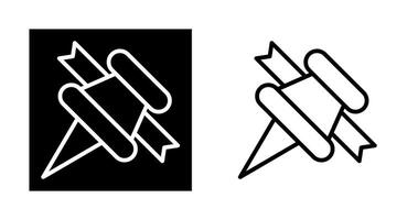 Pushpin with ribbon Vector Icon