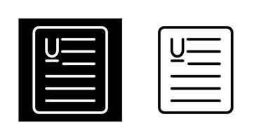 Document Underline Vector Icon