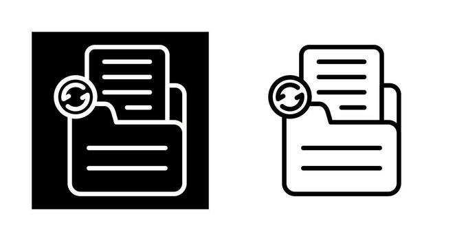 documento sincronizar vector icono