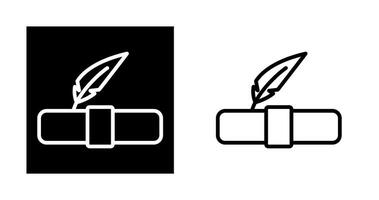 Quill pen with scroll Vector Icon