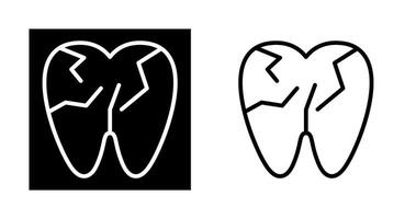 Cracked Tooth Vector Icon