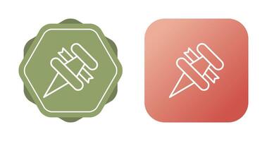 Thumbtack with ribbon Vector Icon