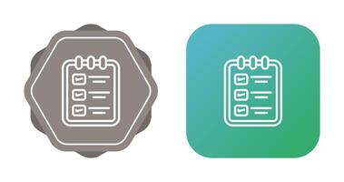 memorándum almohadilla con Lista de Verificación vector icono