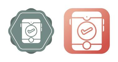 teléfono inteligente con marca de verificación vector icono