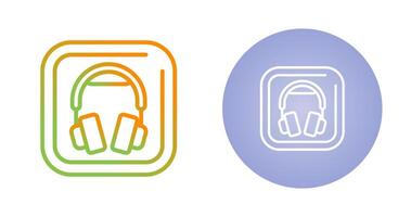 Headphones Square Vector Icon