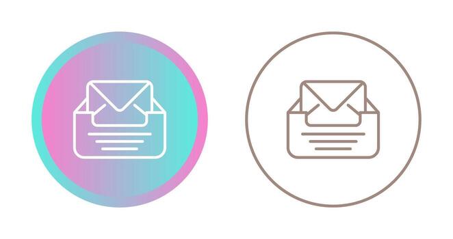 Inbox with envelope Vector Icon