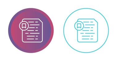 Document Insert Bookmark Vector Icon